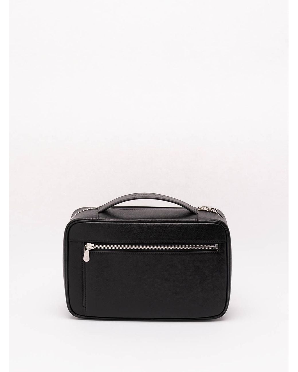 Brunello Cucinelli Black Leather Beauty Case for men