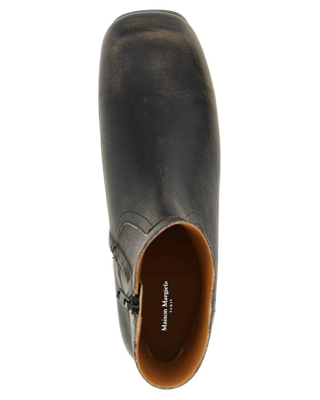 Maison Margiela Black Vintage Leather Ankle Boots for men