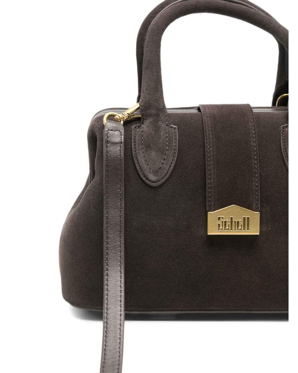 Schell Black Dark Bag With Handles And Strap