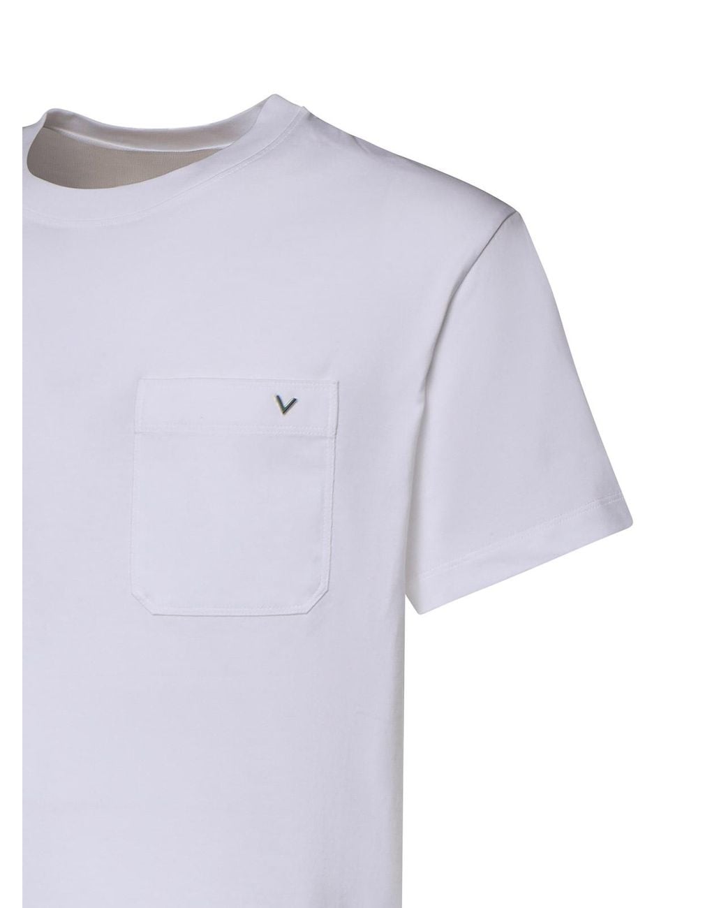Valentino Garavani White Vgold Cotton Jersey T-Shirt for men