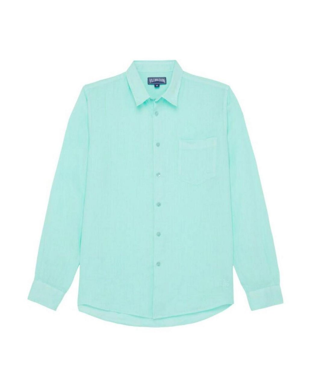Vilebrequin Blue Linen Shirt Solid for men