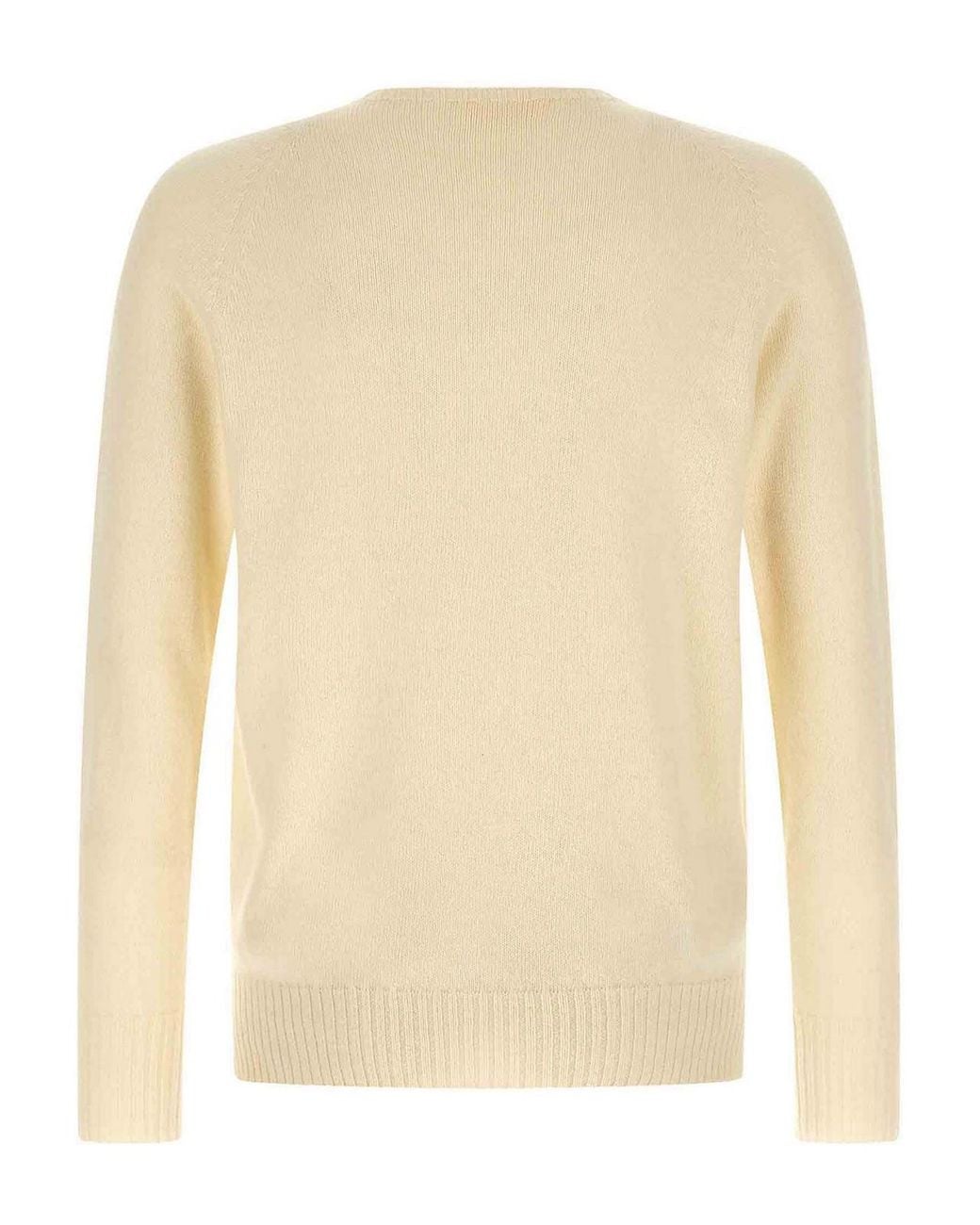Ma'ry'ya Natural Crew-Neck Sweater With Slits for men