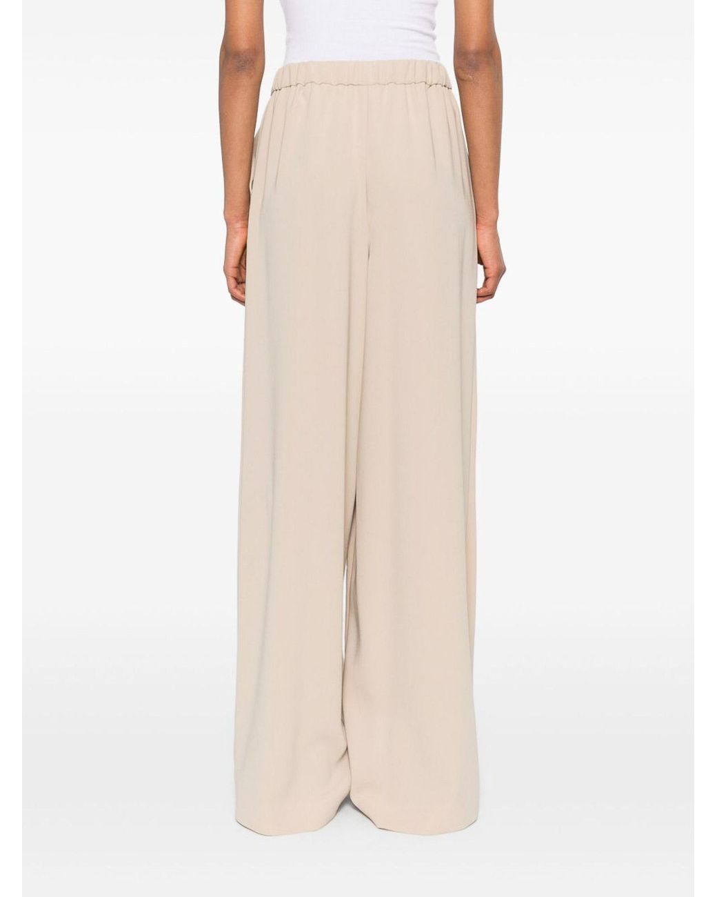Max Mara White Ernesta Wide-Leg Palazzo Pants