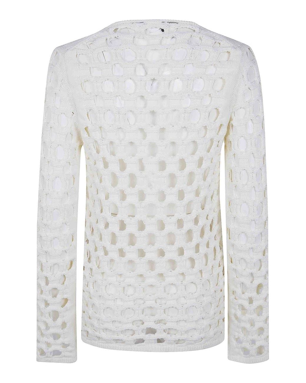 Comme des Garçons White Cut-Out Sweater