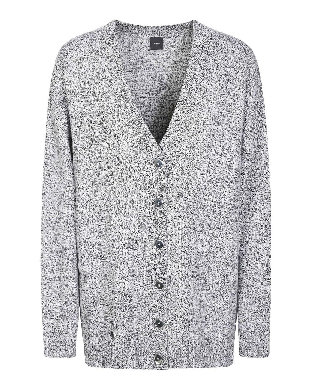 Pinko Gray Marche Cardigan Muline Full