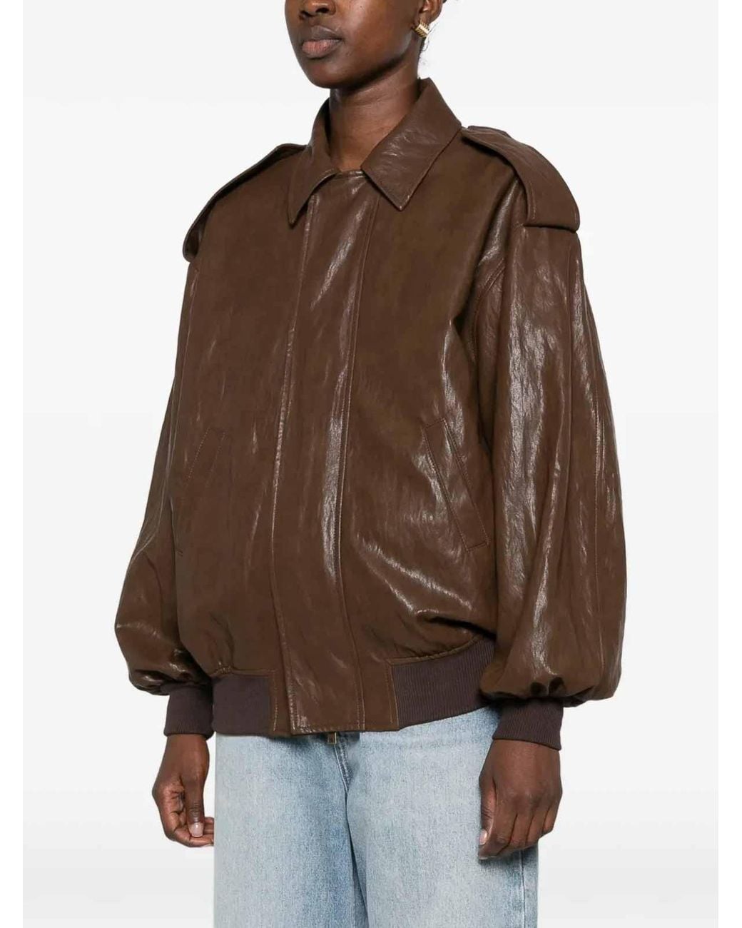 NINA 14.7 Brown Faux-Leather Jacket