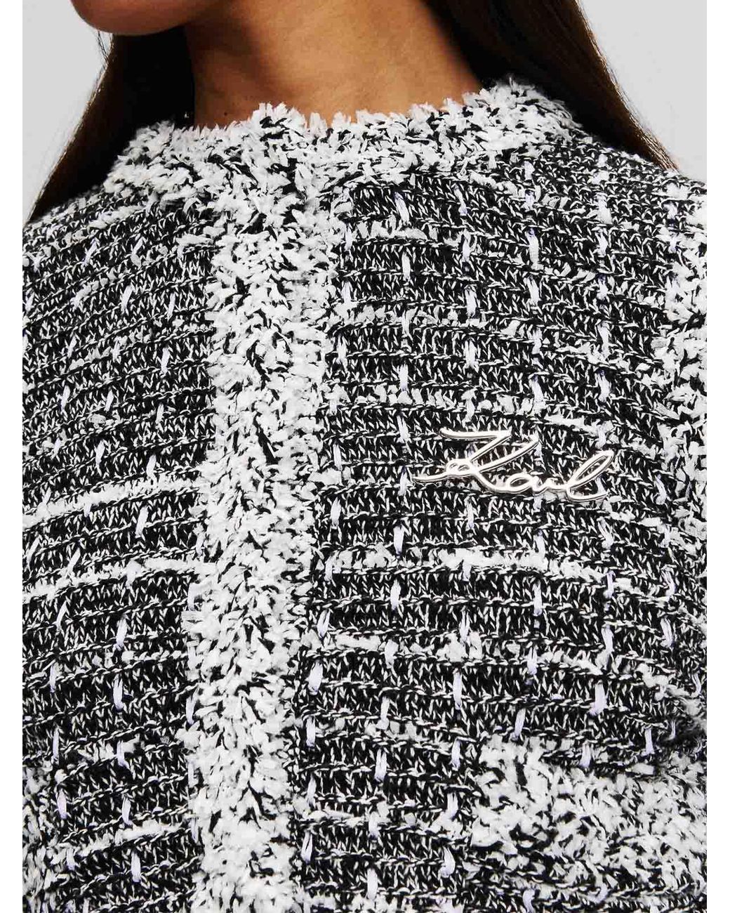 Karl Lagerfeld Black Boucle Cardigan
