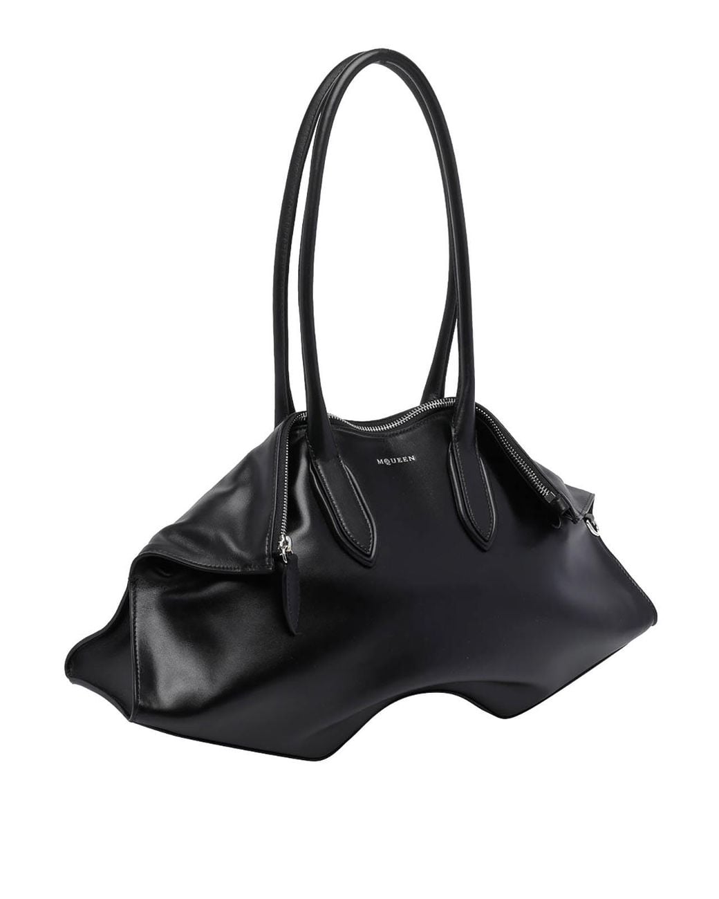 McQueen Black Manta Shoulder Bag