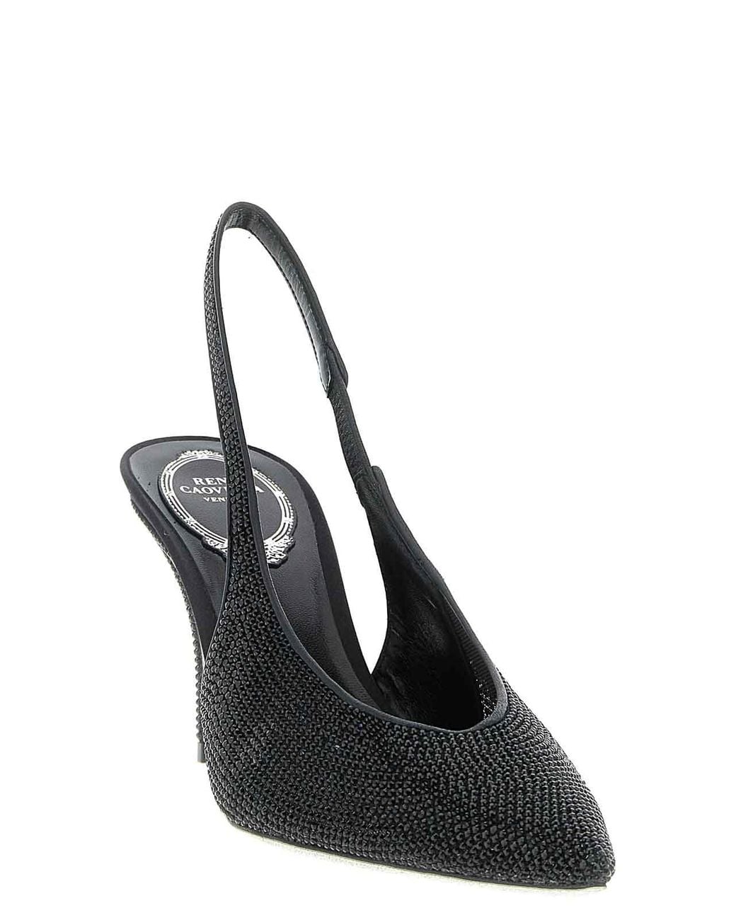 Rene Caovilla Black Jinny Slingback