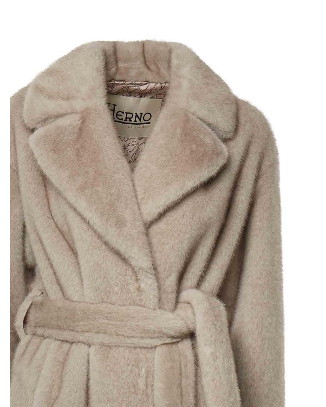 Herno Natural Soft Faux Fur Coat