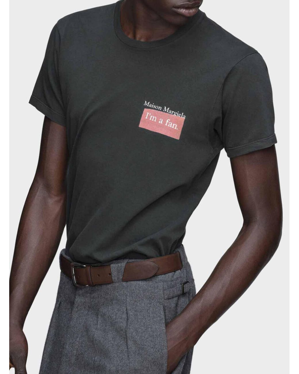 Maison Margiela Black Logo Patch T-Shirt for men