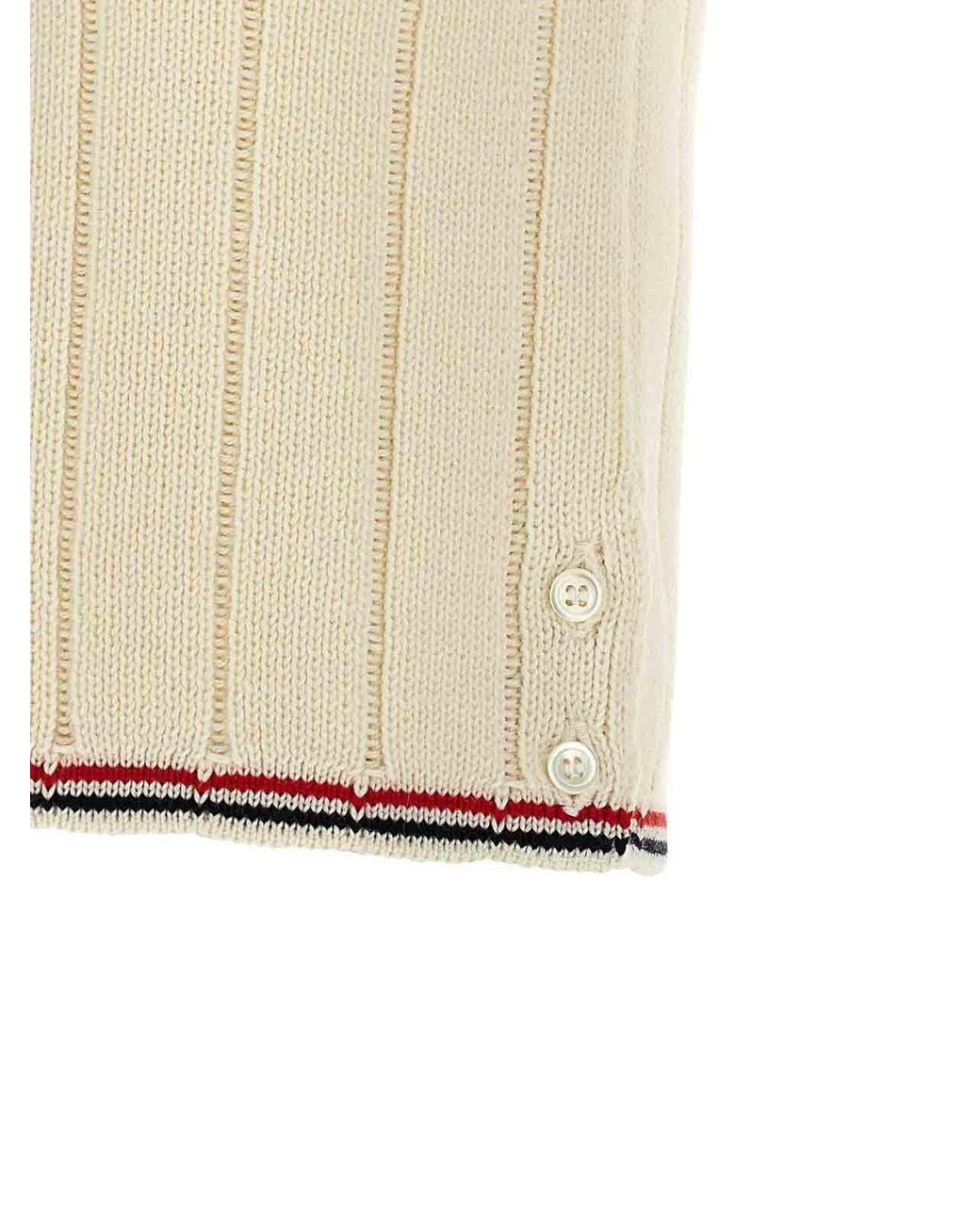 Thom Browne Natural Rwb Intarsia Vest