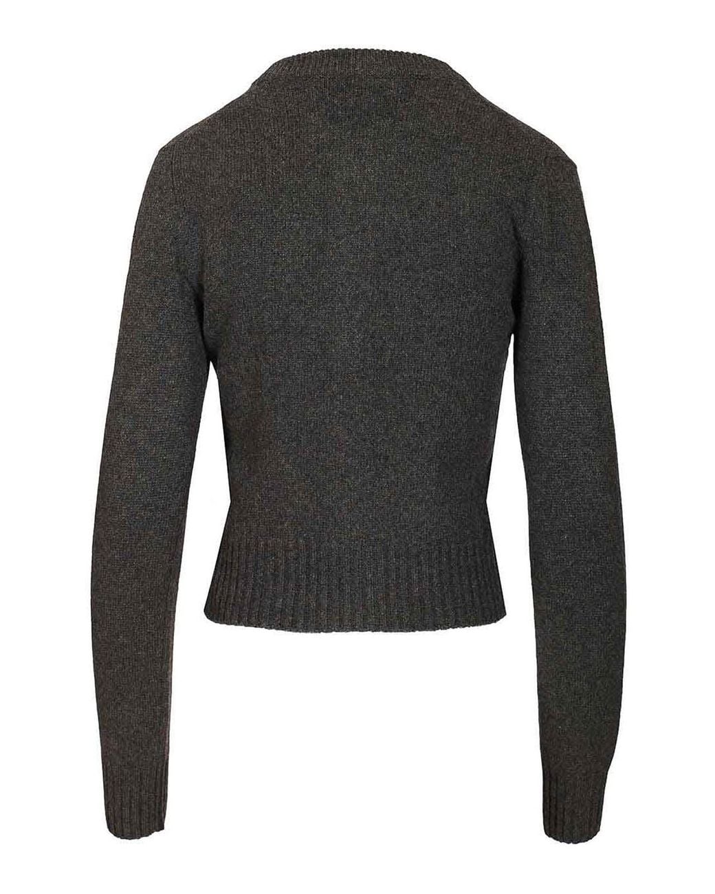 AMI Black Ami Wool And Cashmere Cardigan