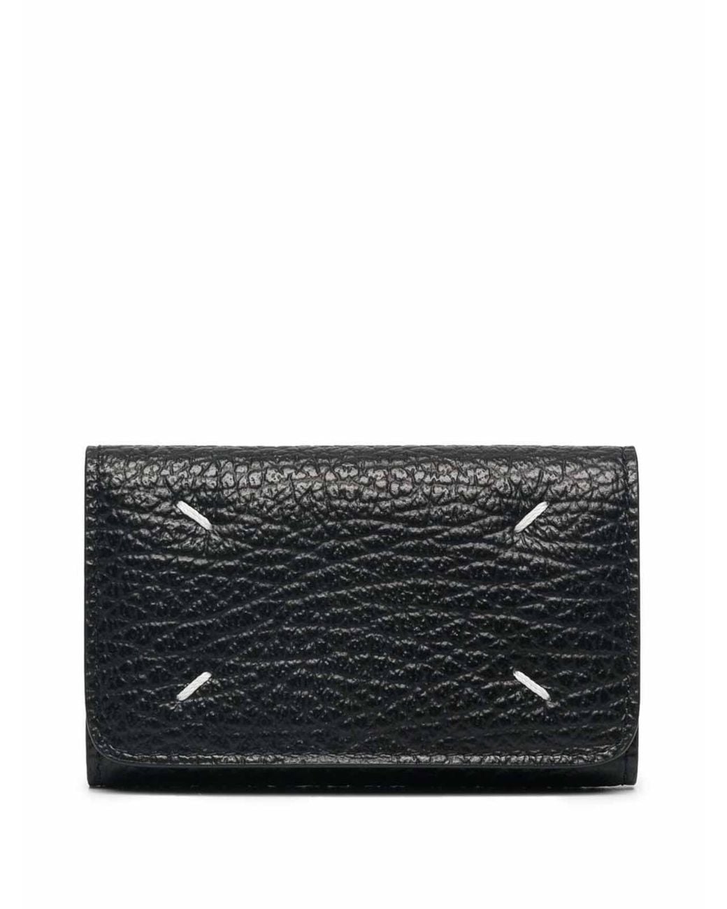 Maison Margiela Black Grained Leather Folding Keyring