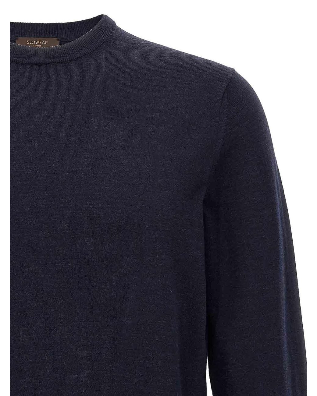 Pull Col Rond Zanone pour homme en coloris Blue