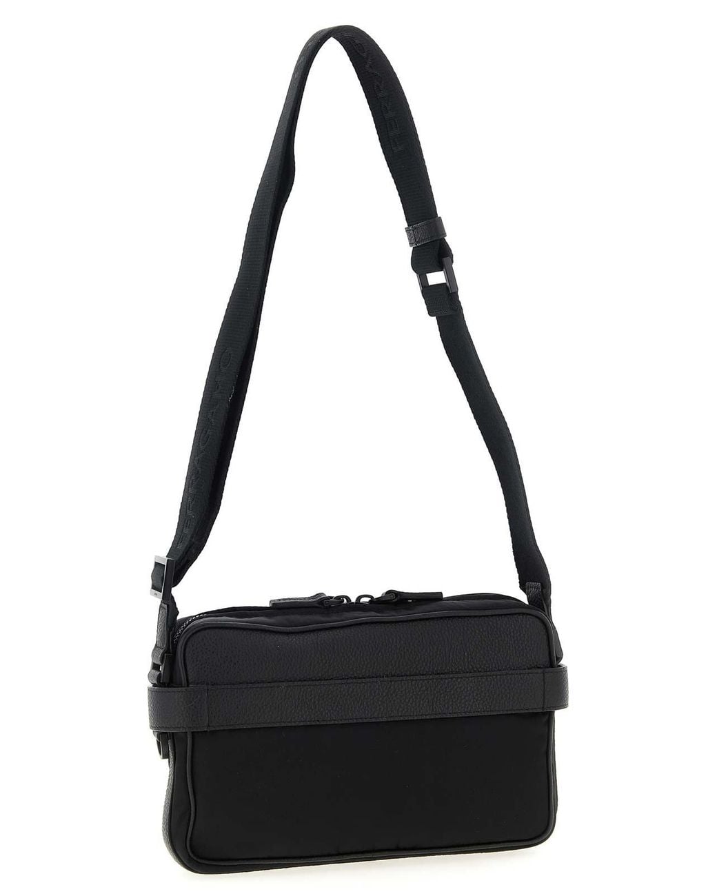Ferragamo Black Twins Nylon Crossbody Bag for men