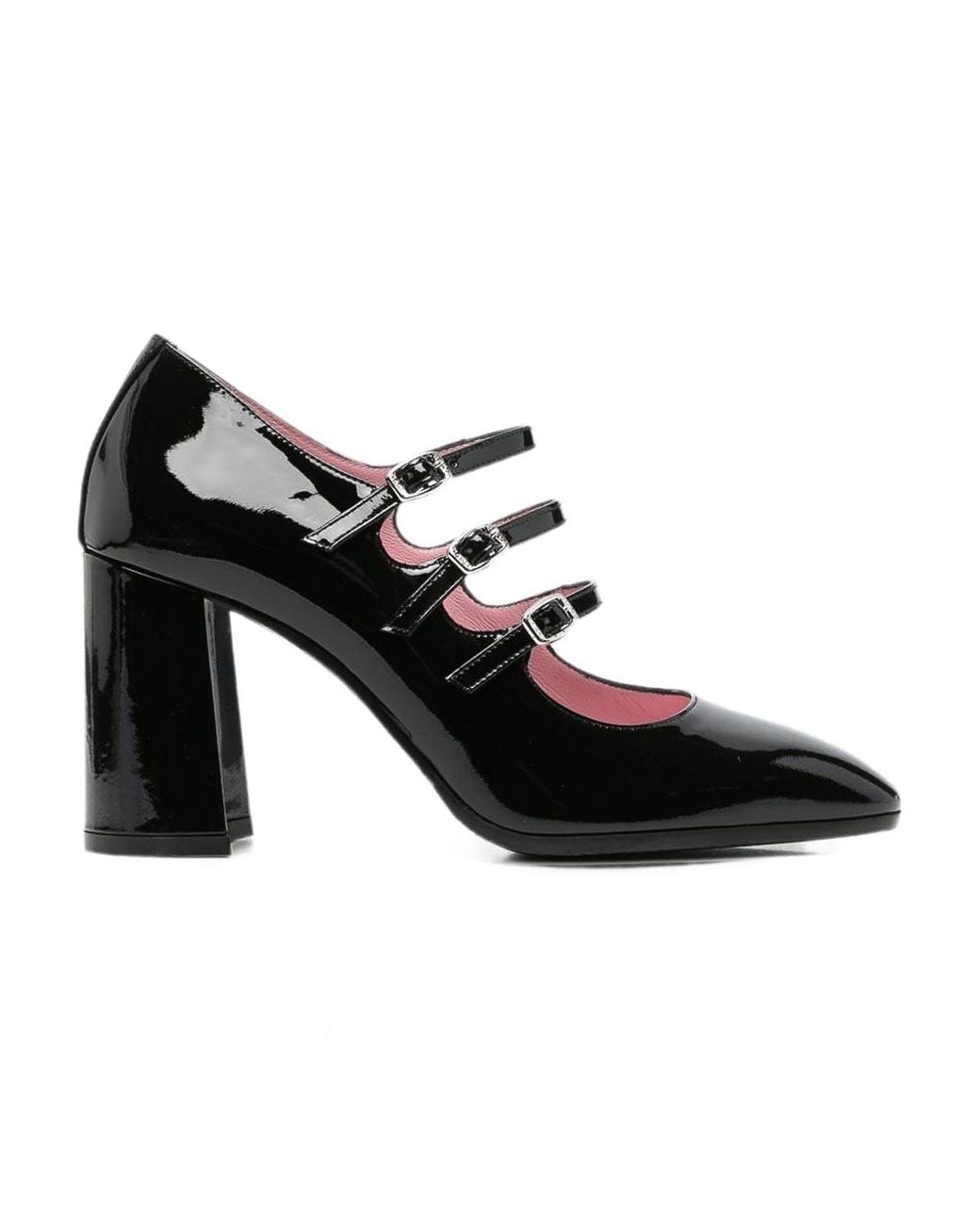 CAREL PARIS Black Keel Patent Leather Pumps