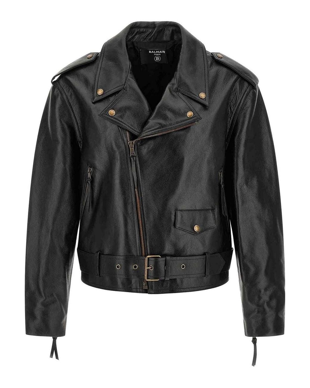 Balmain Black Biker Jacket for men