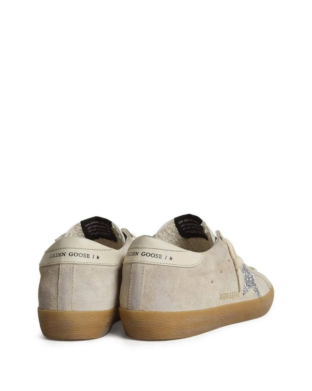 Golden Goose Deluxe Brand White Suede With Glittered Star Super-Star Sneakers