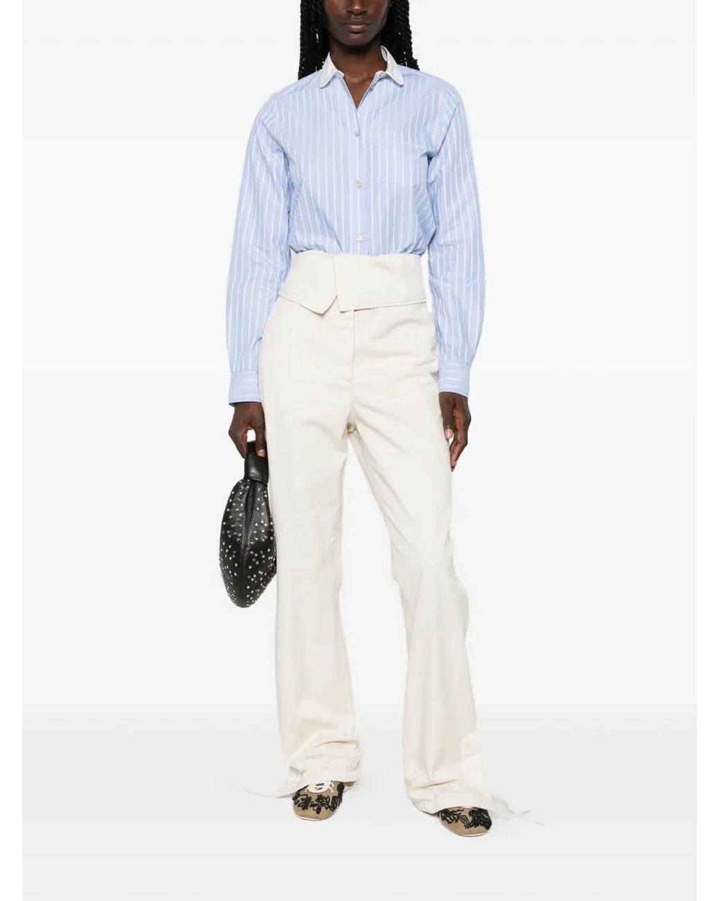 Forte_forte Blue Oxford Club Collar Shirt
