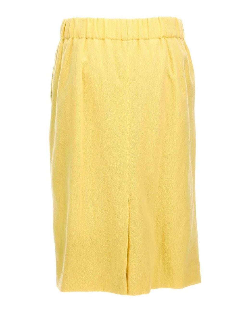 Dries Van Noten Yellow Safya Elasticated Waist Skirt