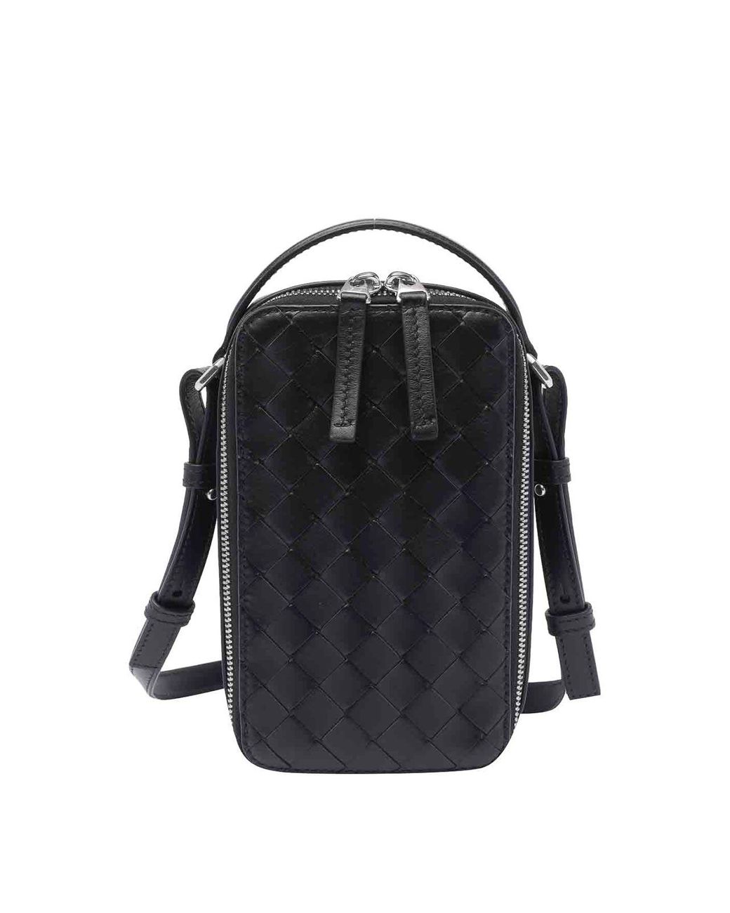 Bottega Veneta Black Getaway Phone Pouch for men