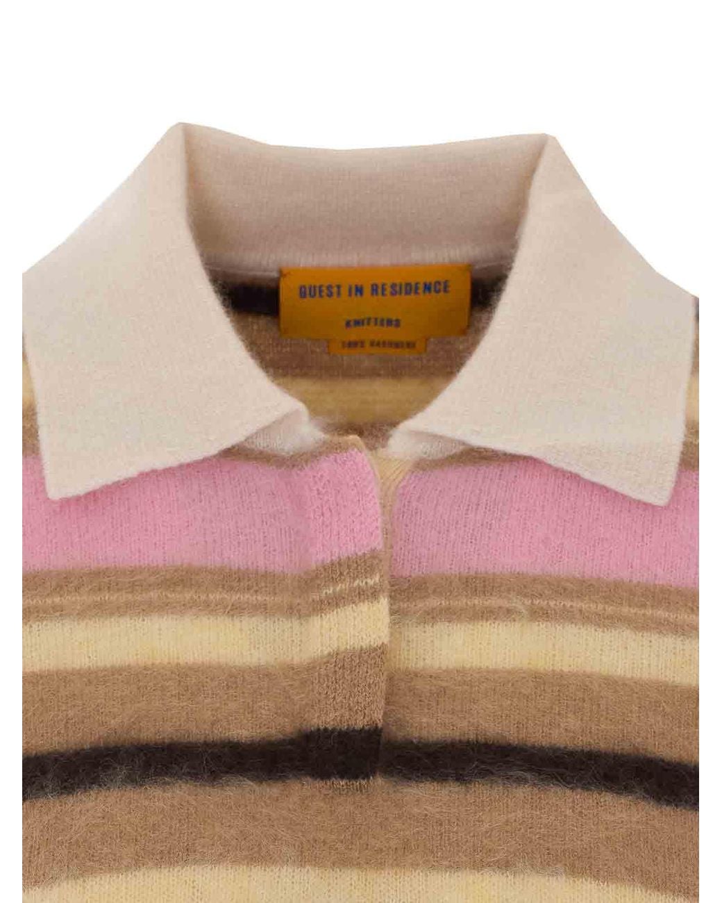 Guest In Residence Pink Grizzly Striped Polo
