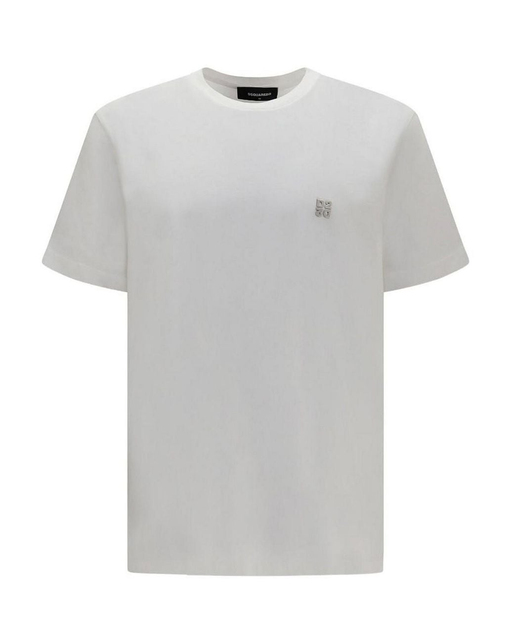 DSquared² White Metal D2 Upside Down Cotton T-Shirt for men