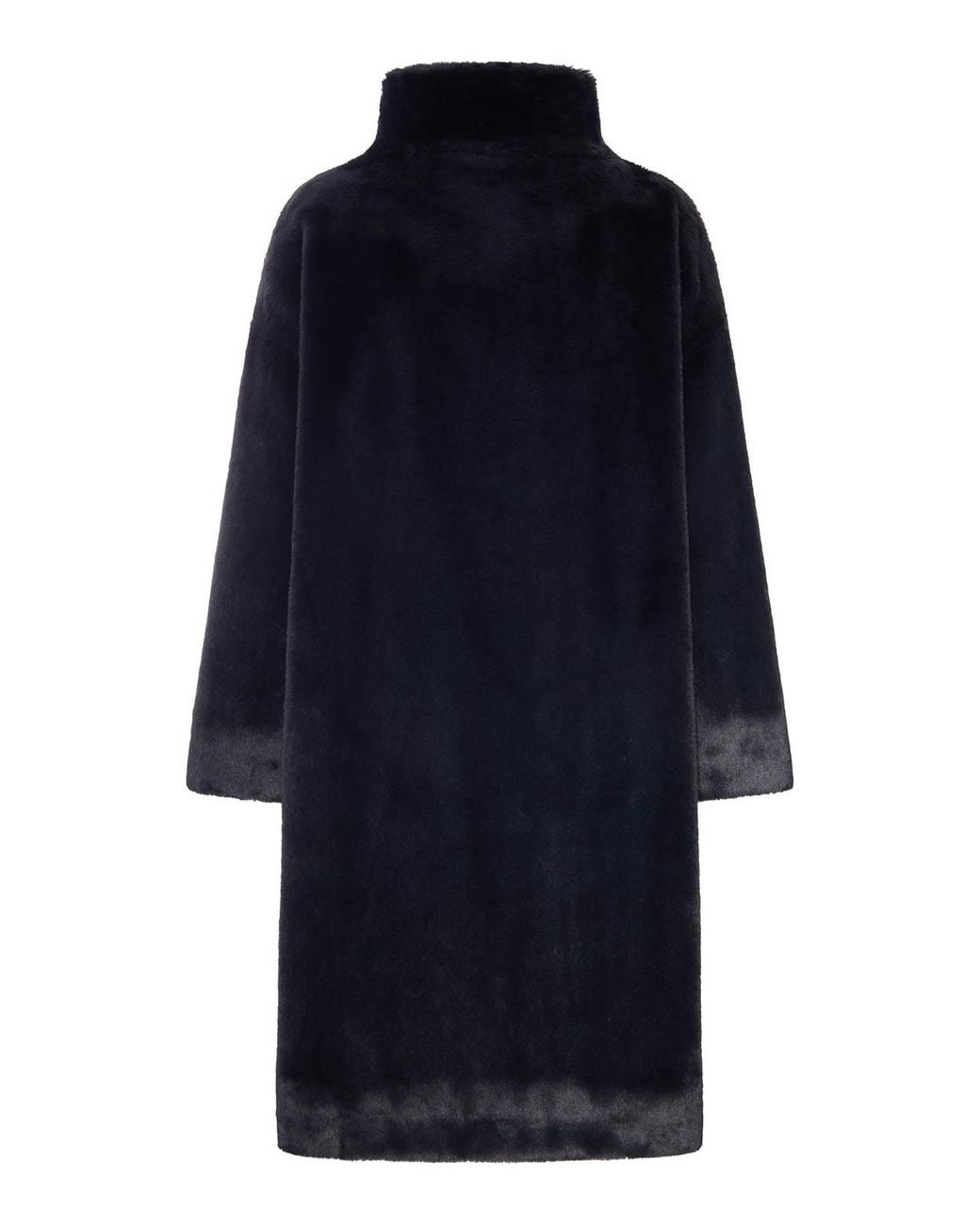 Herno Blue Long Faux Fur Coat