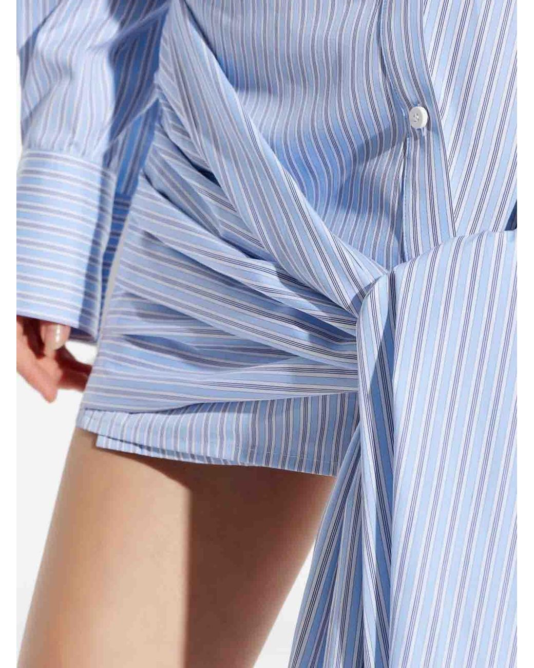 The Attico Blue Short Striped Dress