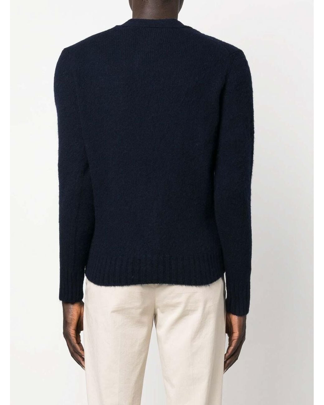 Aspesi Blue Wool Cardigan With Pockets for men