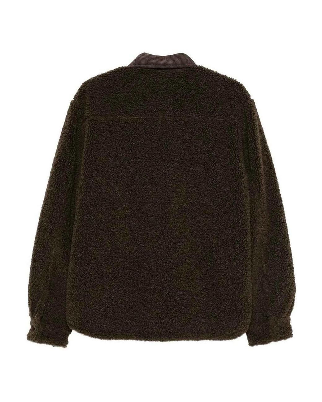 Save The Duck Black Vadim Fleece Shirt Jacket With Cord Collar for men