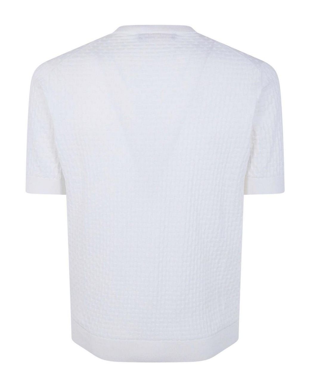 FILIPPO DE LAURENTIIS White Short Sleeves Round Neck Sweater for men