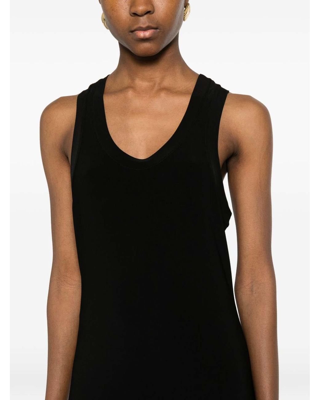 Norma Kamali Black Sleeveless Long Dress With Wide Straps