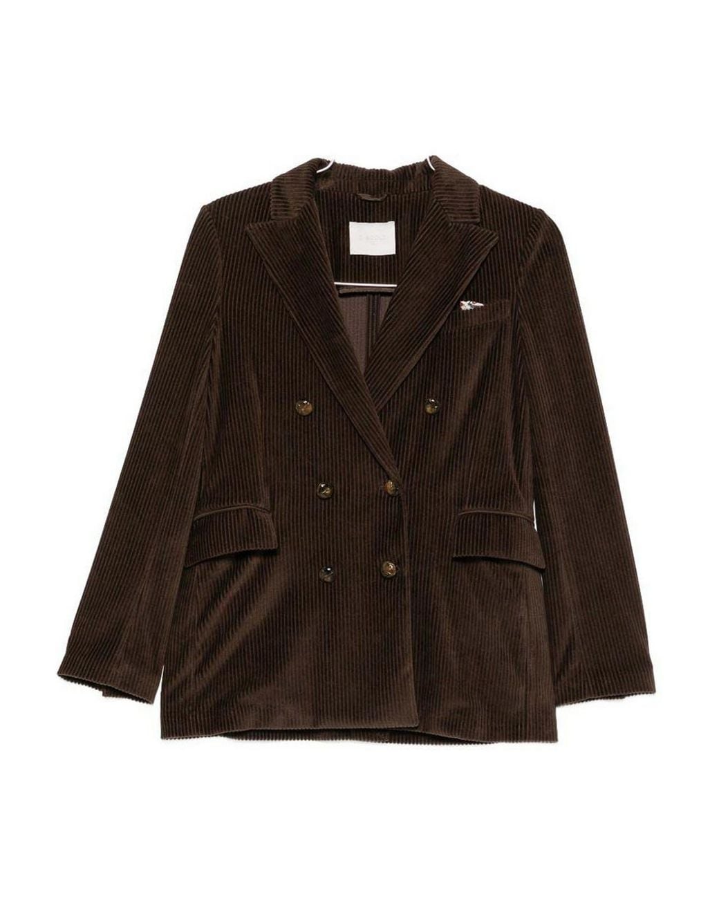 Circolo 1901 Brown Cotton Double-Breasted Jacket
