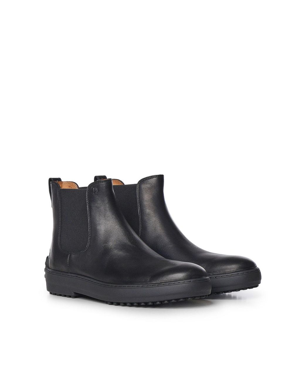 Tod's Black Leather Chelsea Boots for men