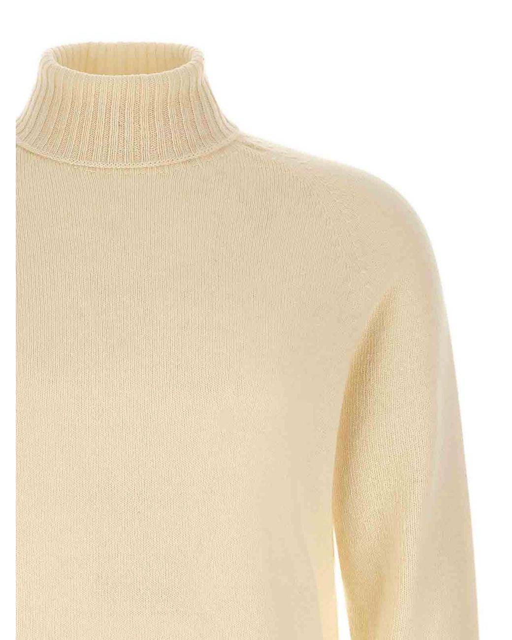 Ma'ry'ya Natural High Neck Sweater With Slits for men