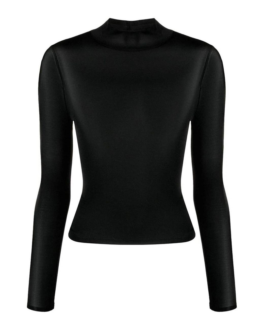 Courreges Black Second Skin Mockneck Top