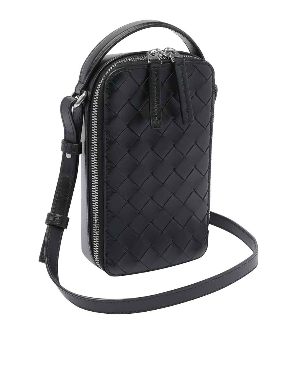 Bottega Veneta Black Getaway Phone Pouch for men