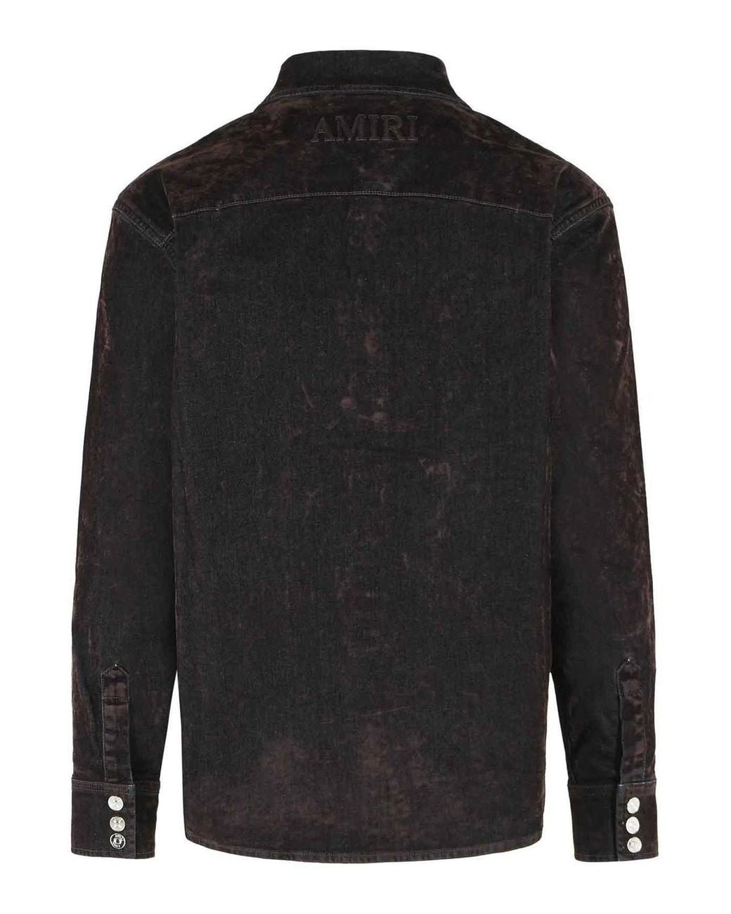 Amiri Black Flocked Inj Denim Shirt for men