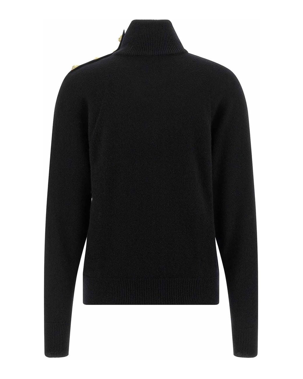 Balmain Black Cashmere Wool Sweater