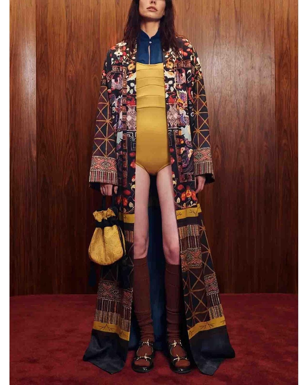 HUI Multicolor Dragon Printed Long Kimono