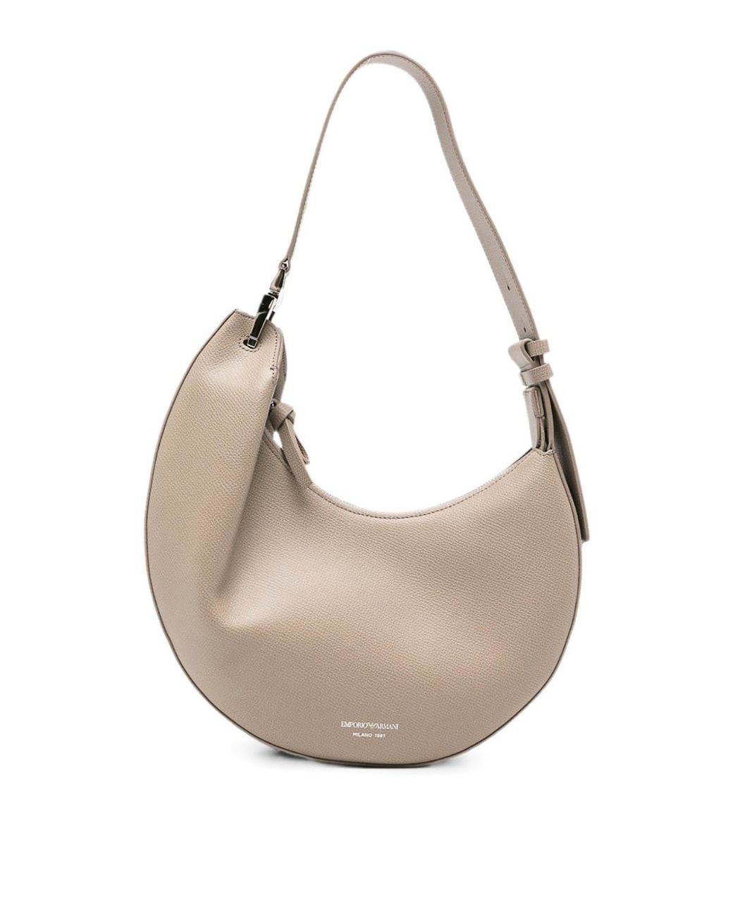 Emporio Armani Gray Medium Leather Hobo Bag