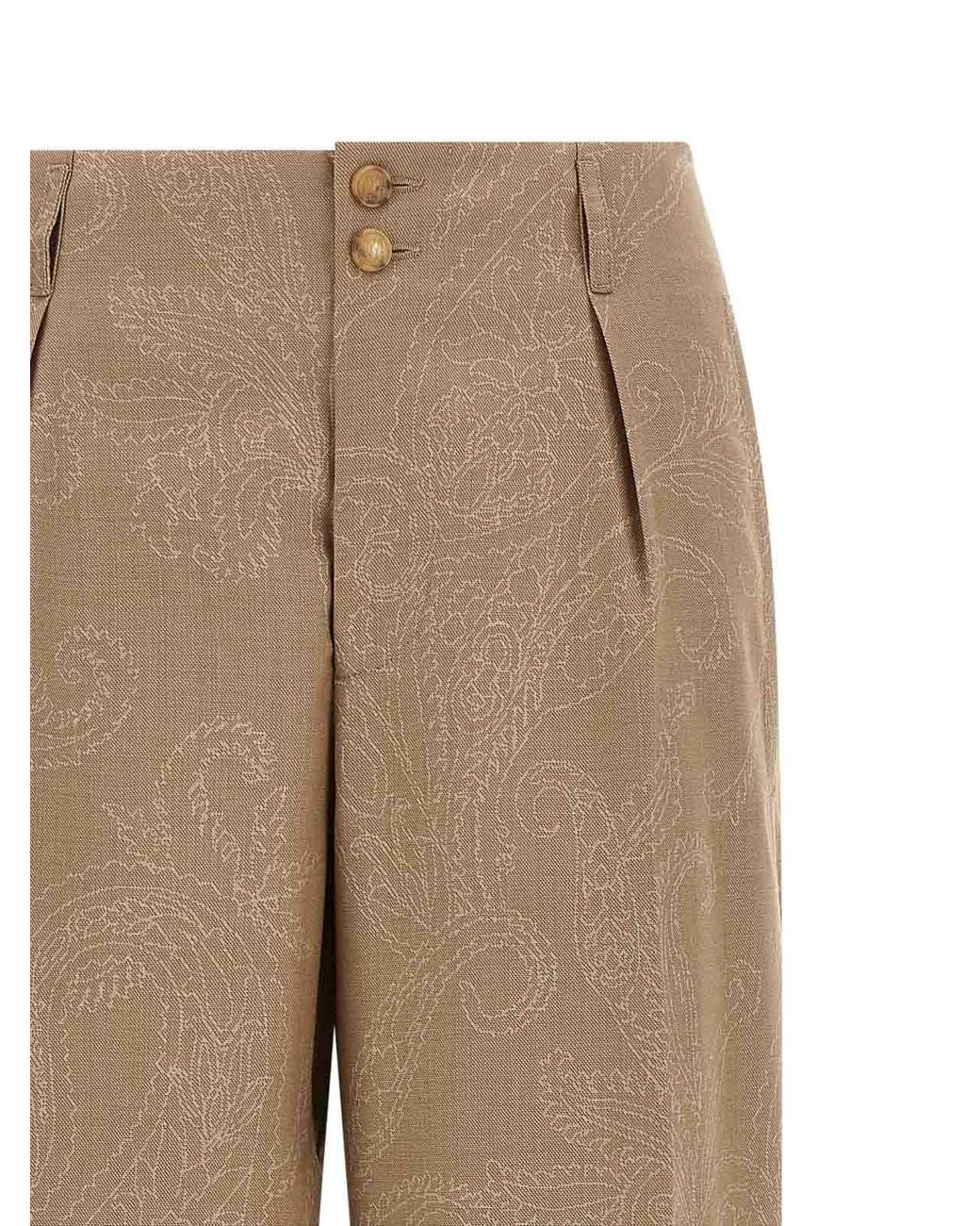 Etro Natural Paisley Jacquard Pants