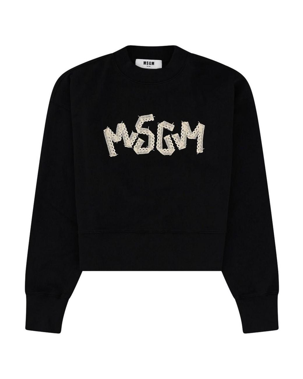 MSGM Black Sweatshirt With Logo
