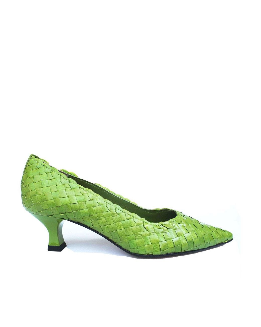 LA ROSE Green Carol Wooden Pumps
