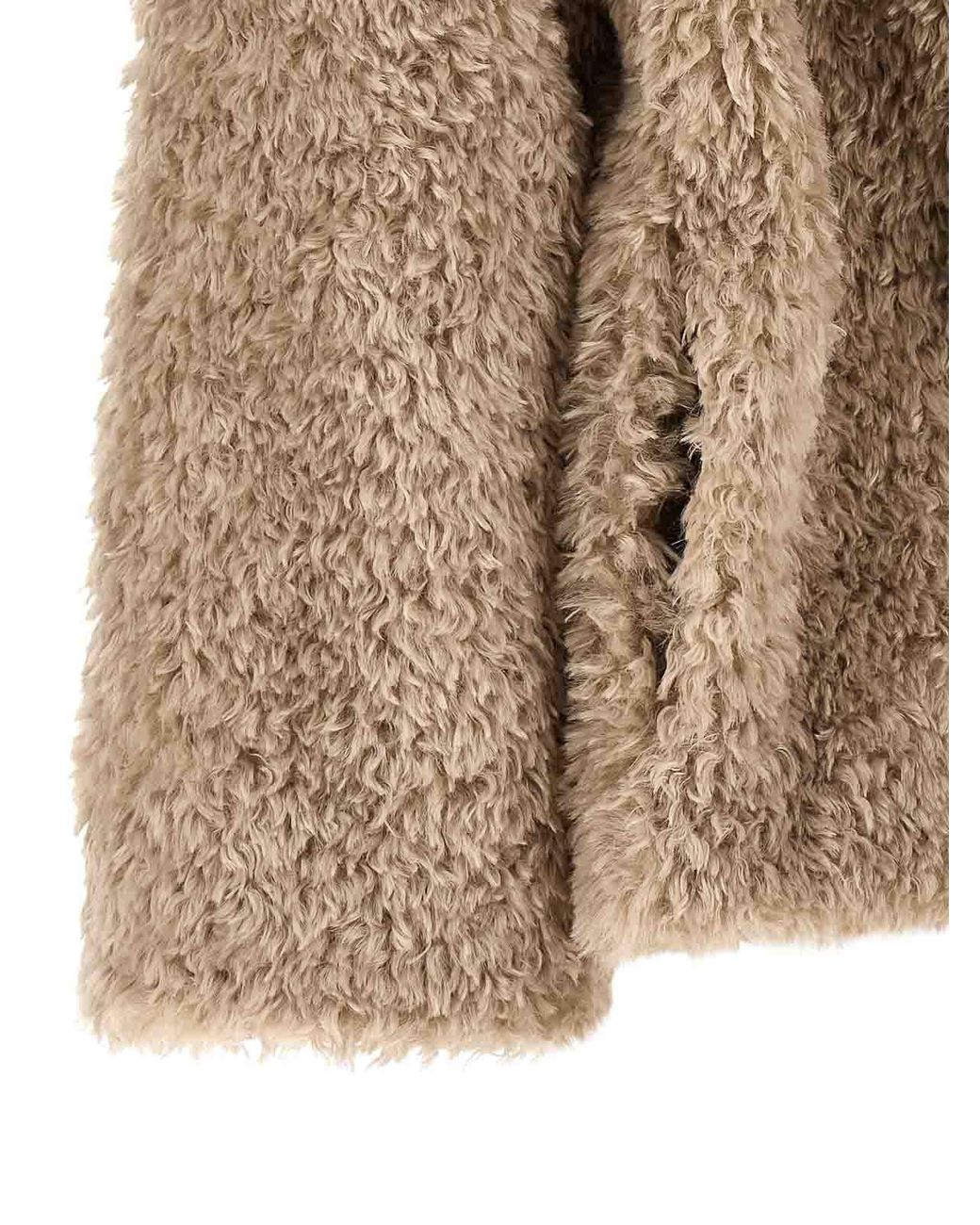 Herno Brown Curled Shearling Effect Coat