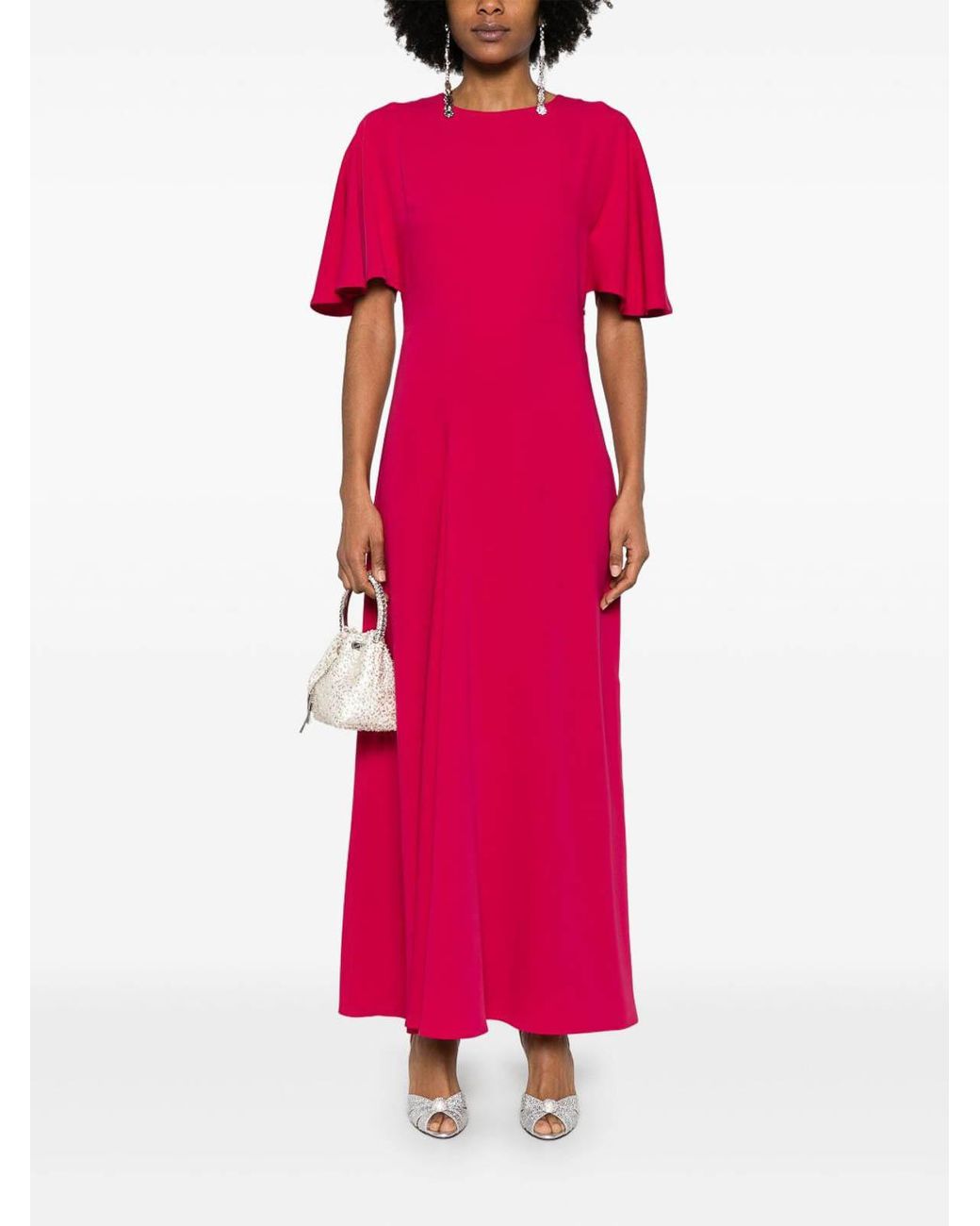 P.A.R.O.S.H. Pink Crewneck Short-Sleeve Dress