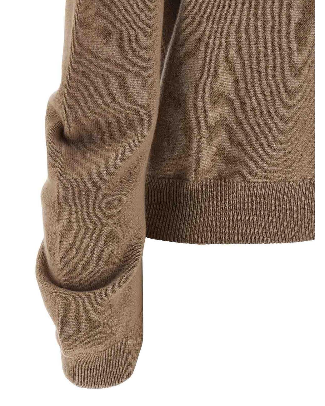 Nude Brown Curved Sleeve Sweater
