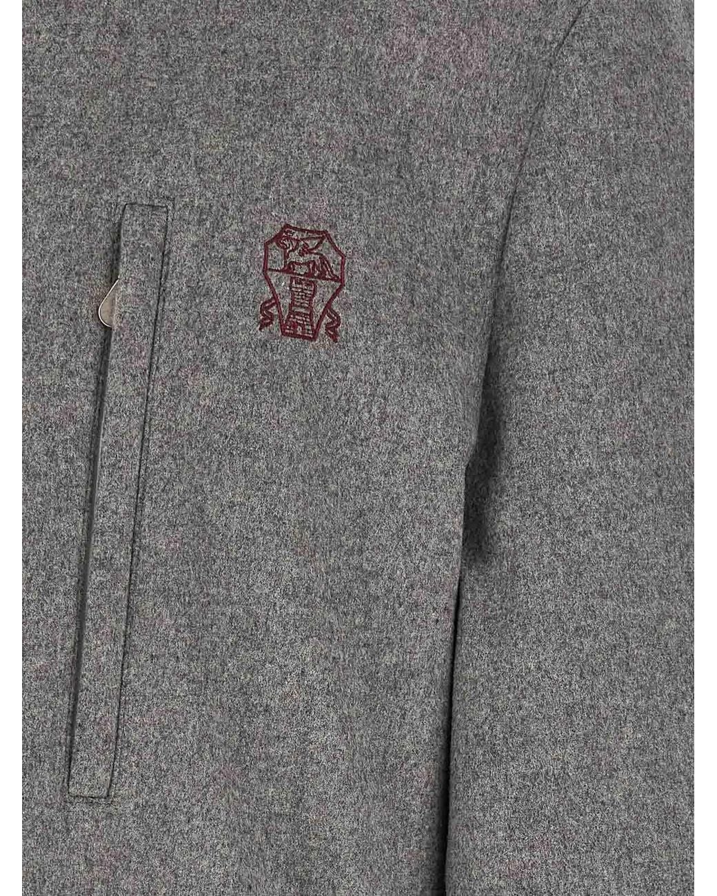 Brunello Cucinelli Gray Mountain Wool Safari Jacket for men